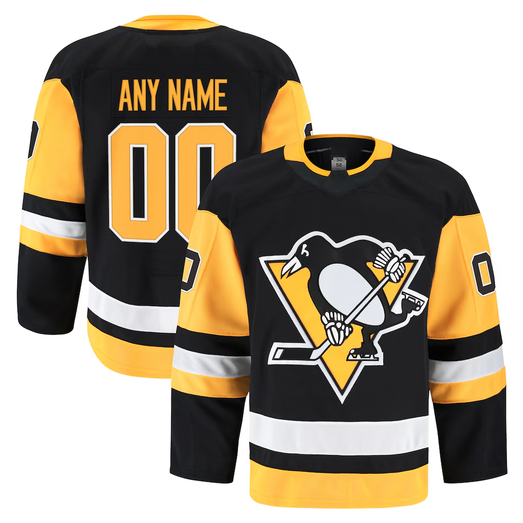 Friene Custom P.Penguins Black Home Authentic Pro Jerseys