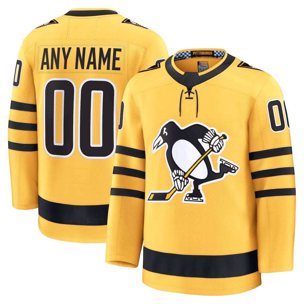 Friene Custom P.Penguins Gold Alternate Premium Jerseys