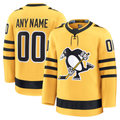Friene Custom P.Penguins Gold Alternate Premium Jerseys