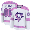 Friene Custom P.Penguins White 2024 Hockey Fights Cancer Jerseys