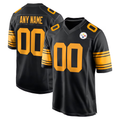 Friene Custom P.Steelers Black Alternate Game Stitched Jerseys