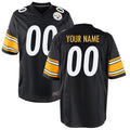 Friene Custom P.Steelers Black Game Stitched Jerseys