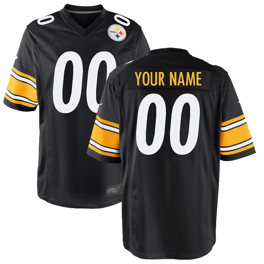 Friene Custom P.Steelers Black Game Stitched Jerseys