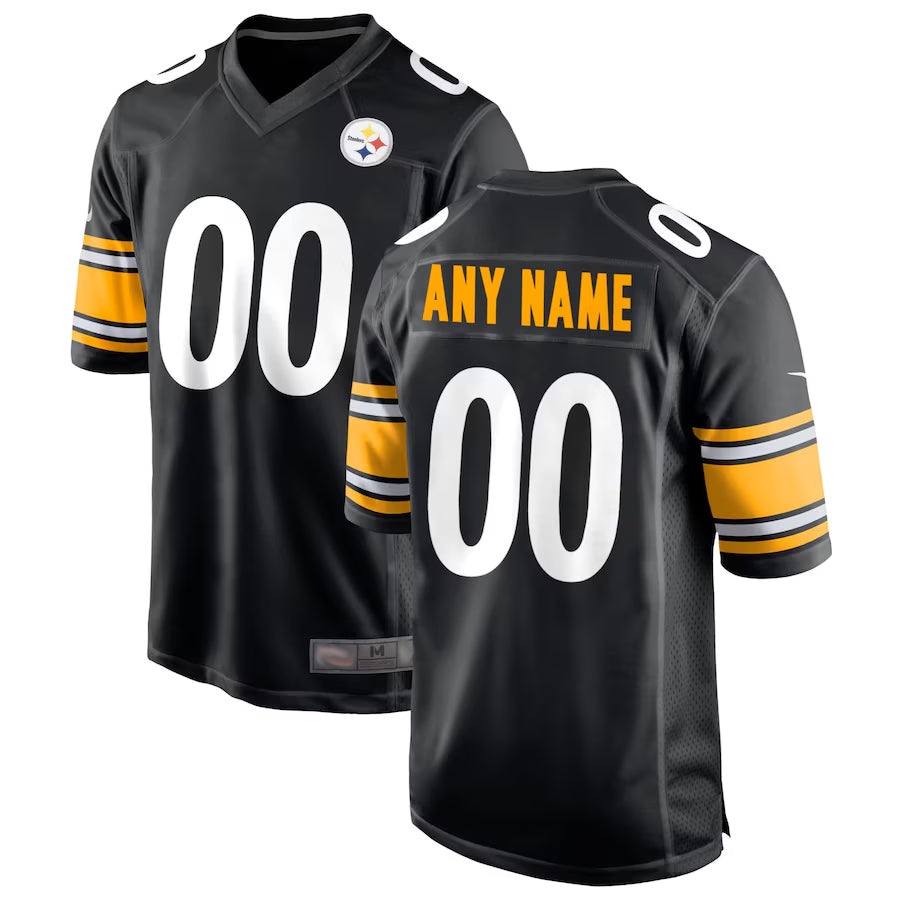 Friene Custom P.Steelers Black Home Game Stitched Jerseys