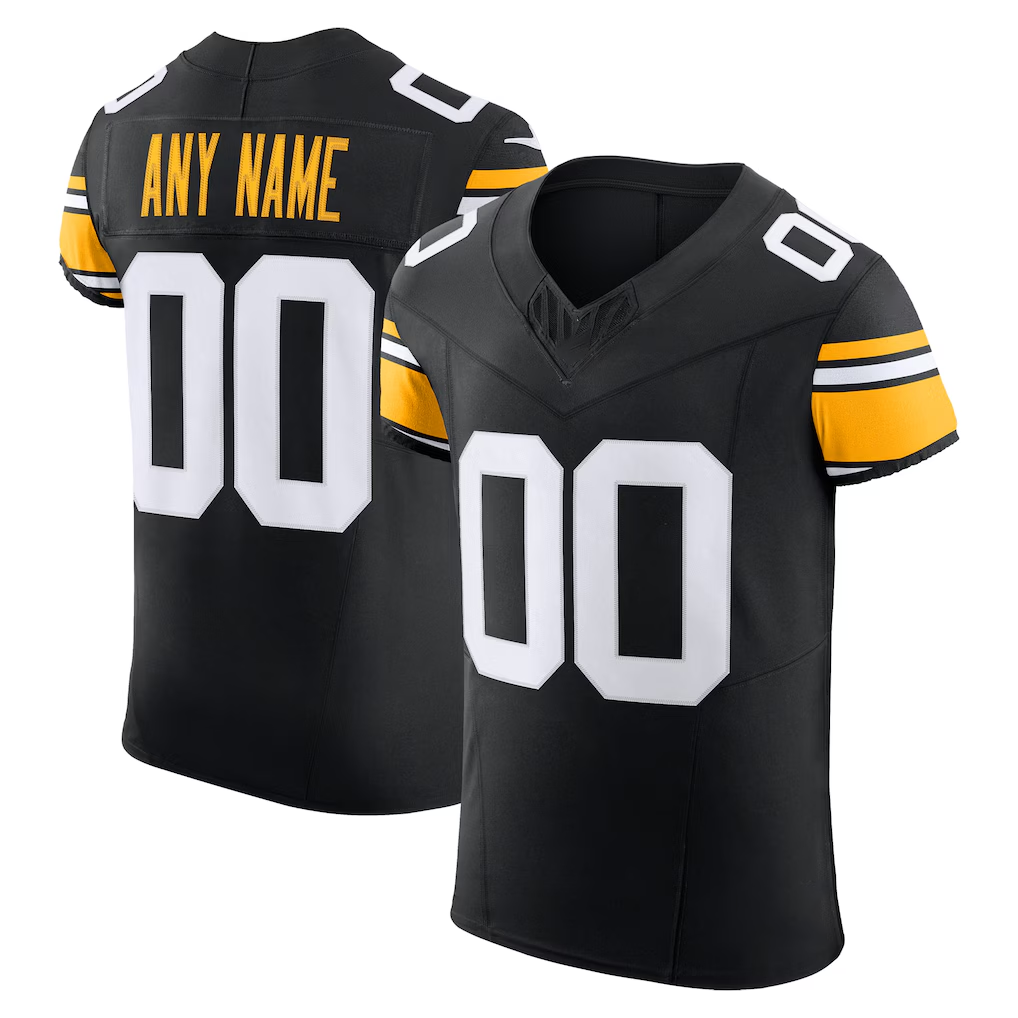 Friene Custom P.Steelers Black Vapor F.U.S.E. Elite Stitched Jerseys