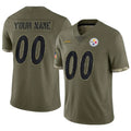 Friene Custom P.Steelers Salute To Service Limited Olive Stitched Jerseys