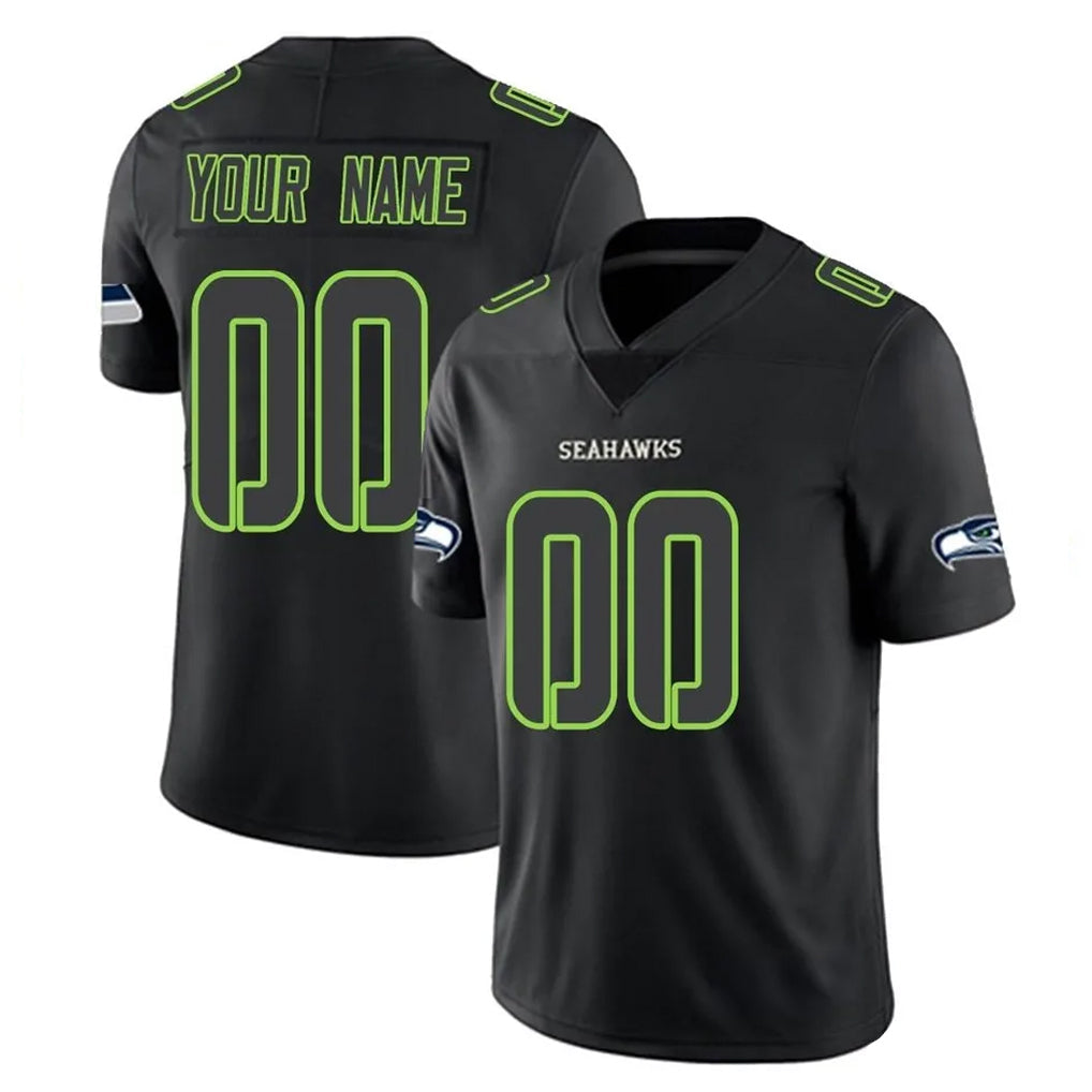 Friene Custom S.Seahawks Black Impact Limited Home Game Any Name & Numbers Stitched Jerseys