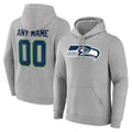 Friene Custom S.Seahawks Gray LOGO Pullover Hoodies Game Any Name & Numbers Stitched Jerseys
