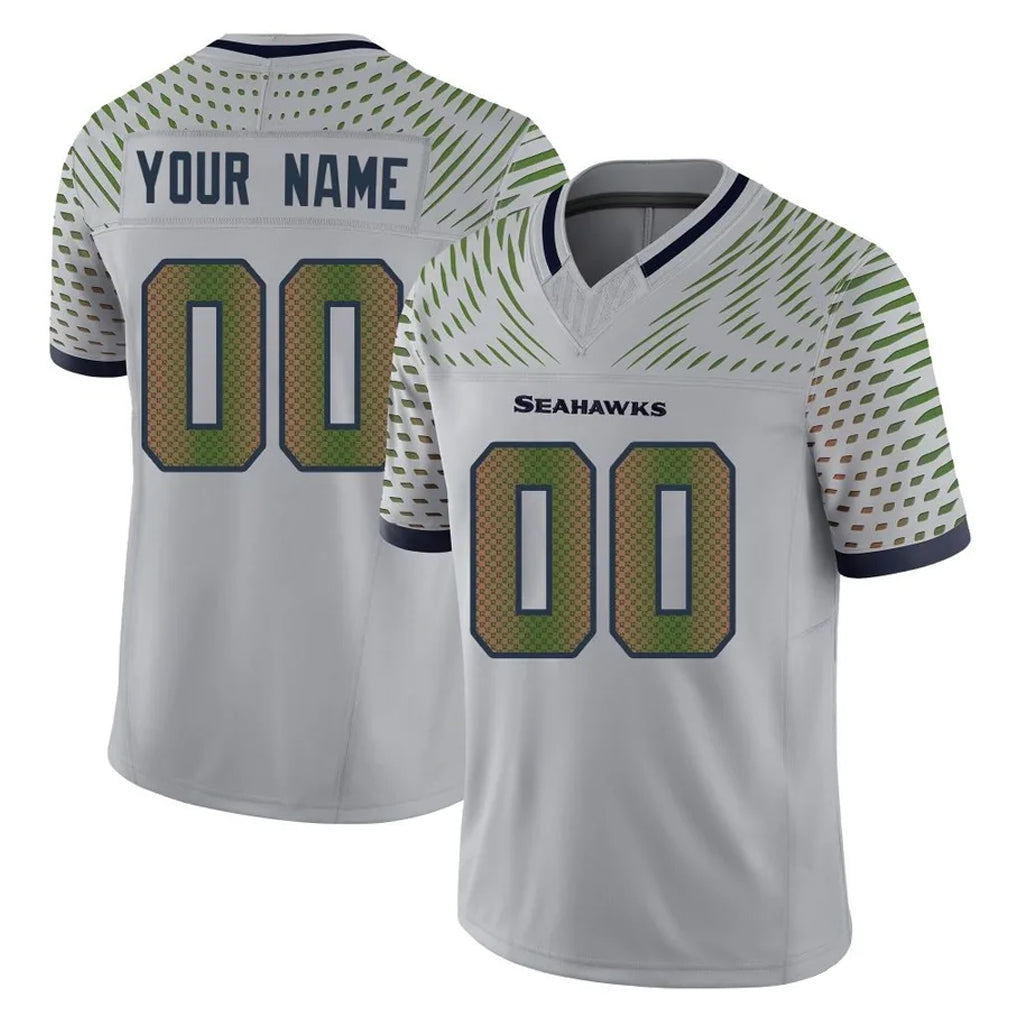 Friene Custom S.Seahawks Grey Limited 2025 Rivalries Collection Home Game Any Name & Numbers Stitched Jerseys