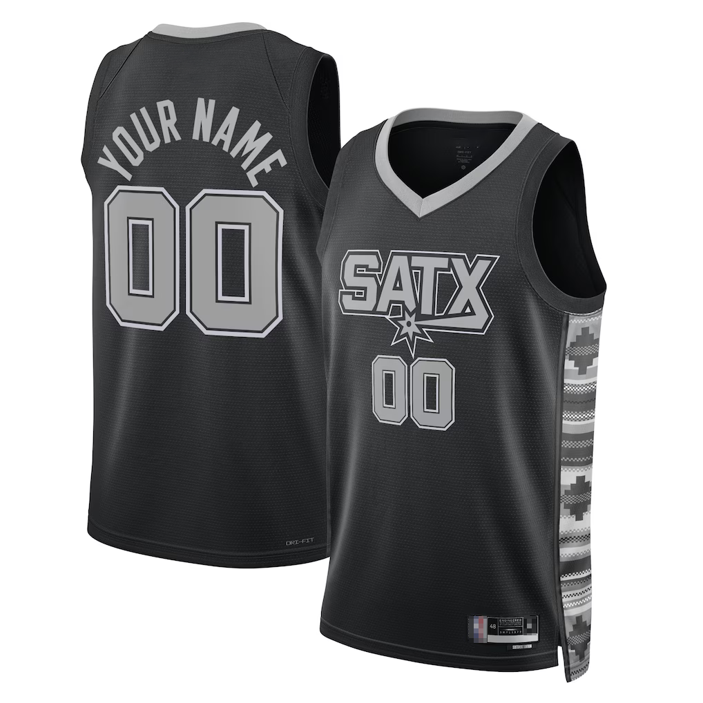 Friene Custom SA.Spurs Black 202223 Swingman Stitched Jerseys - Statement Edition