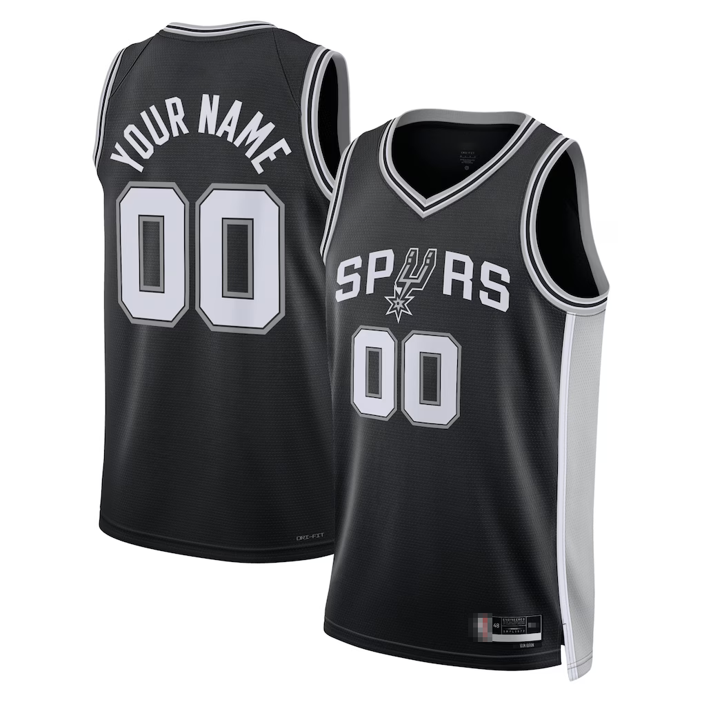 Friene Custom SA.Spurs Black Fast Break Replica Stitched Stitched Jerseys - Icon Edition