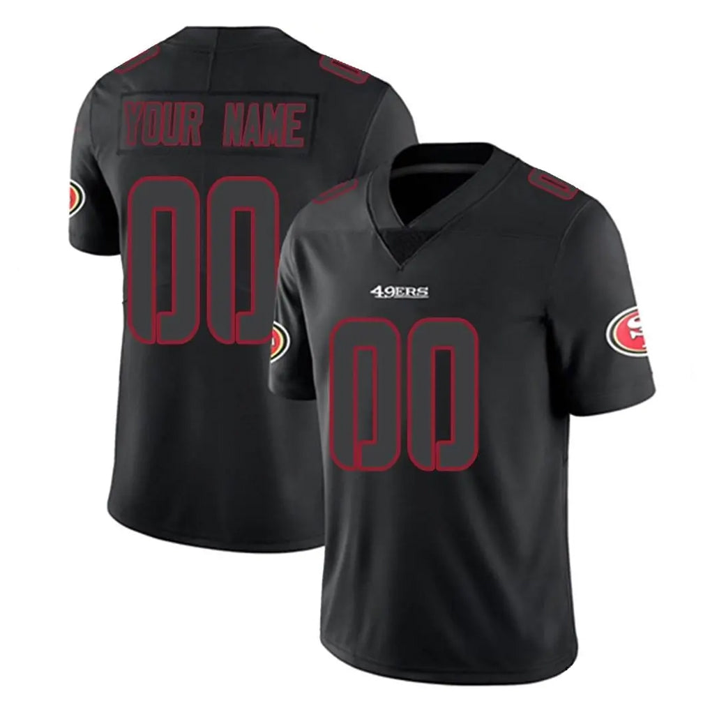 Friene Custom SF.49ers Black Impact Limited Home Game Any Name & Numbers Stitched Jerseys