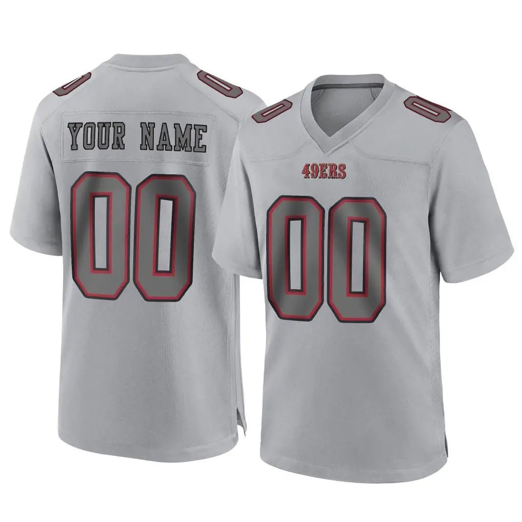 Friene Custom SF.49ers Gray Atmosphere Fashion Home Game Any Name & Numbers Stitched Jerseys