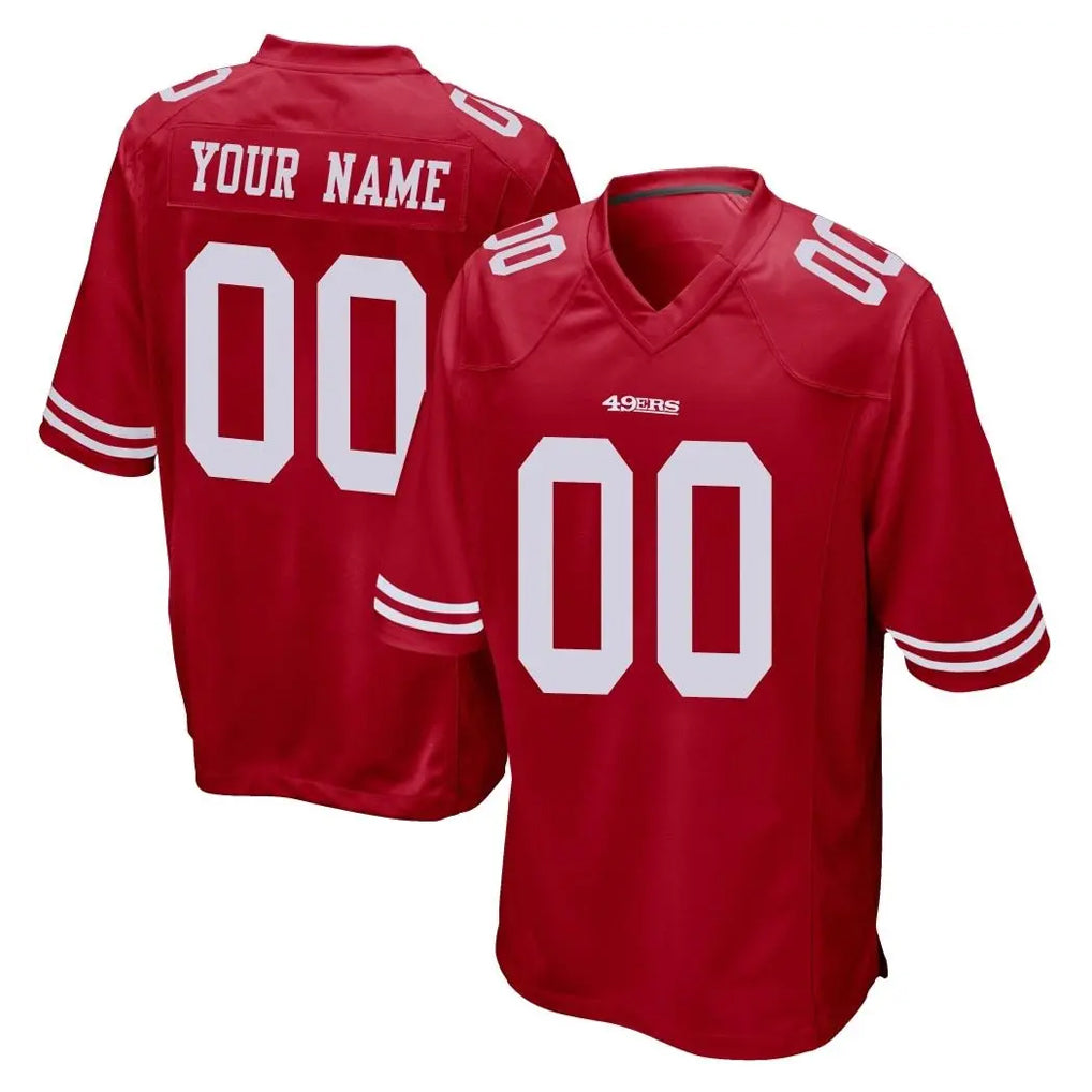 Friene Custom SF.49ers Red Home Game Any Name & Numbers Stitched Jerseys
