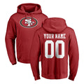 Friene Custom SF.49ers Red LOGO Pullover Hoodies Home Game Any Name & Numbers Stitched Jerseys