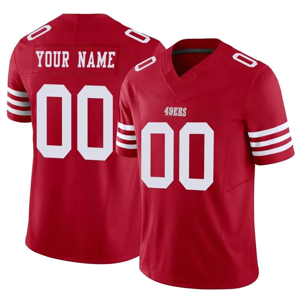 Friene Custom SF.49ers Red Limited Vapor F.U.S.E. Home Game Any Name & Numbers Stitched Jerseys