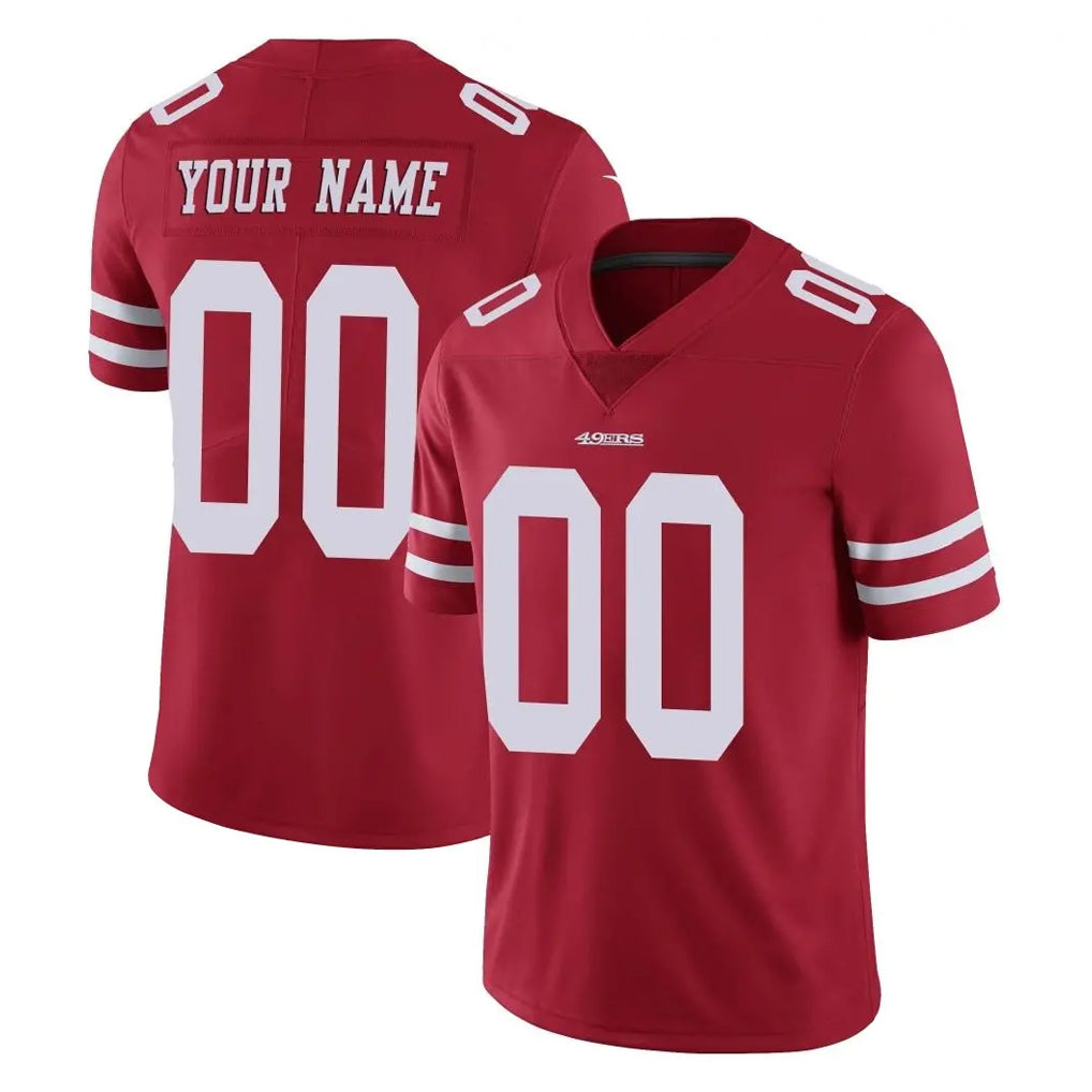 Friene Custom SF.49ers Red Limited Vapor Untouchable Home Game Any Name & Numbers Stitched Jerseys