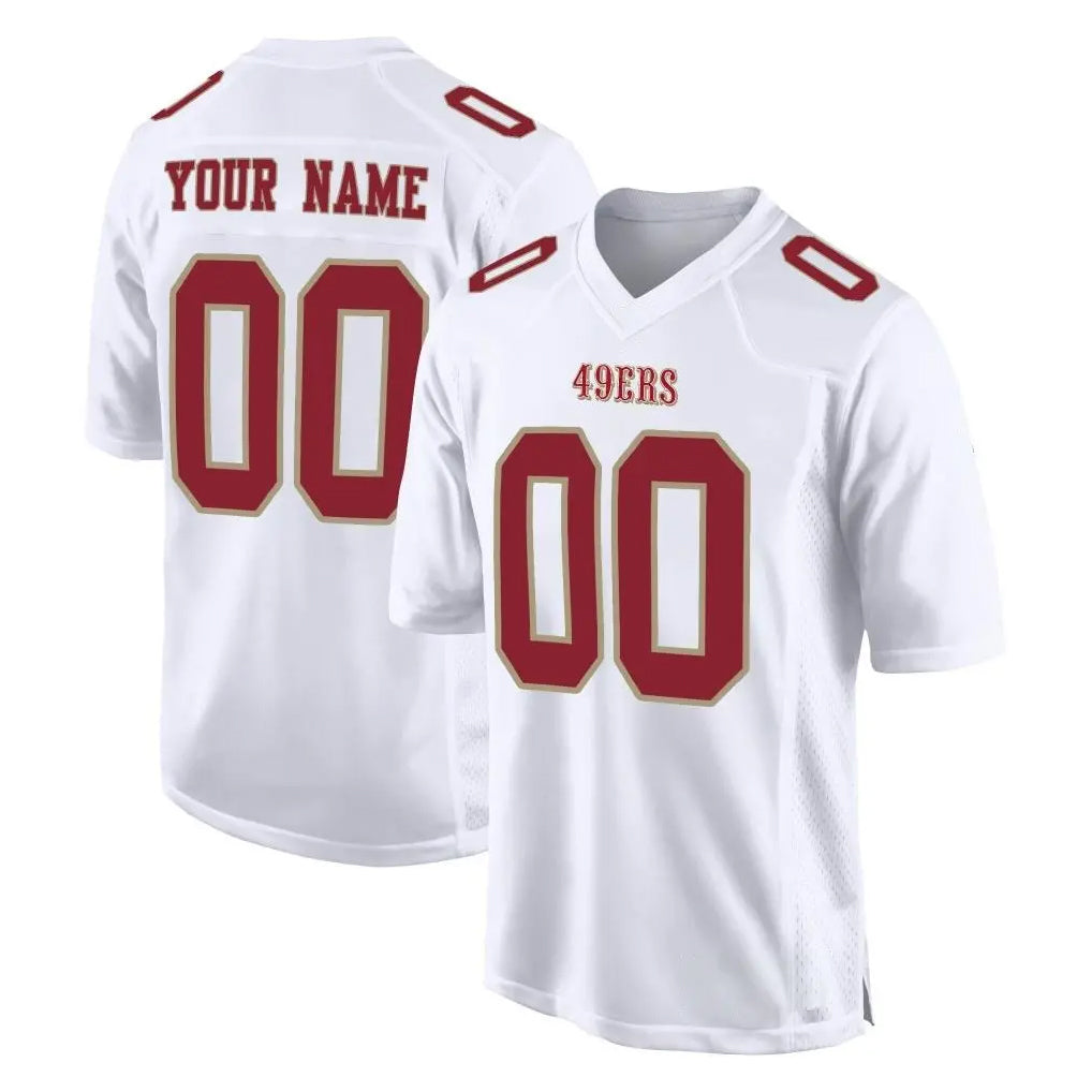 Friene Custom SF.49ers White Fashion Home Game Any Name & Numbers Stitched Jerseys