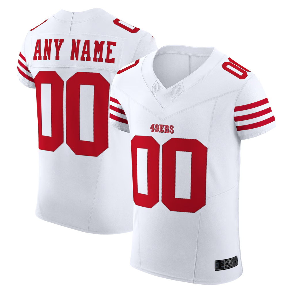 Friene Custom SF.49ers White Vapor F.U.S.E. Elite Stitched Jerseys