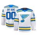 Friene Custom SL.Blues White Away Authentic Pro Jerseys