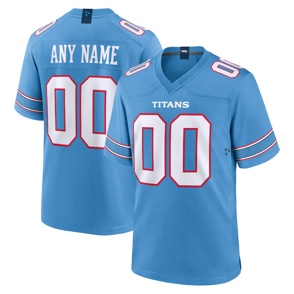 Friene Custom T.Titans Light Blue Game Stitched Jerseys