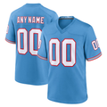 Friene Custom T.Titans  Light Blue Oilers Throwback Game Stitched Jerseys