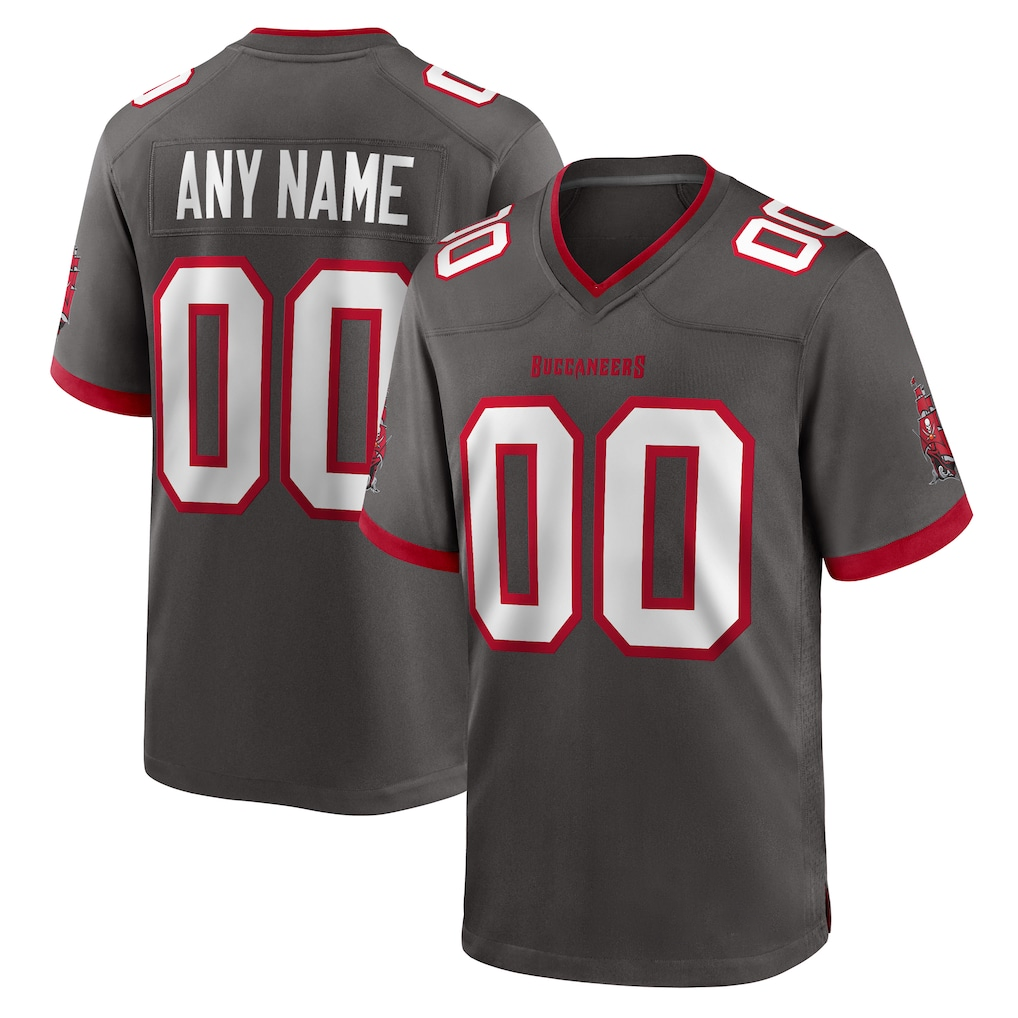 Friene Custom TB.Buccaneers Pewter Alternate Game Stitched Jerseys