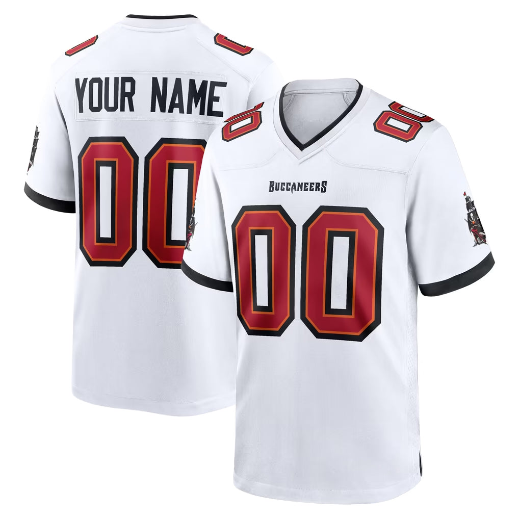 Friene Custom TB.Buccaneers White Home Game Any Name & Numbers Stitched Jerseys
