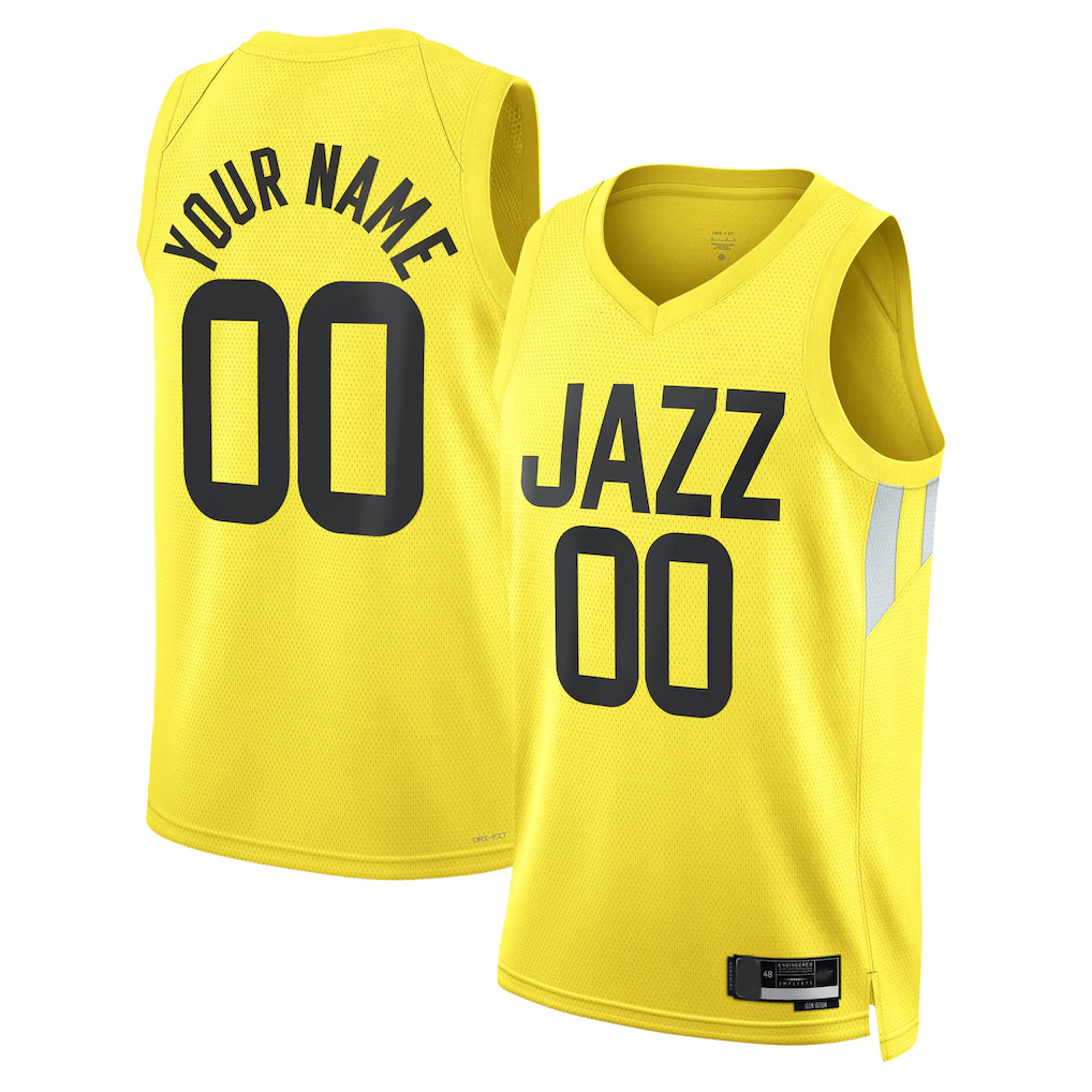 Friene Custom U.Jazz Gold Swingman Stitched Jerseys - Icon Edition