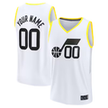 Friene Custom U.Jazz White Fast Break Replica Stitched Jerseys - Association Edition -1