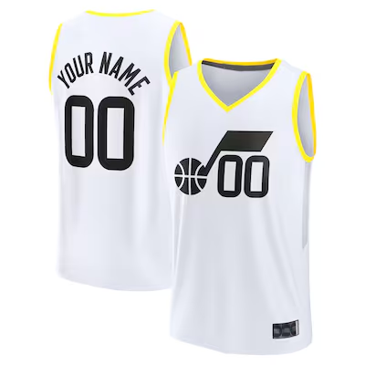 Friene Custom U.Jazz White Fast Break Replica Stitched Jerseys - Association Edition -1