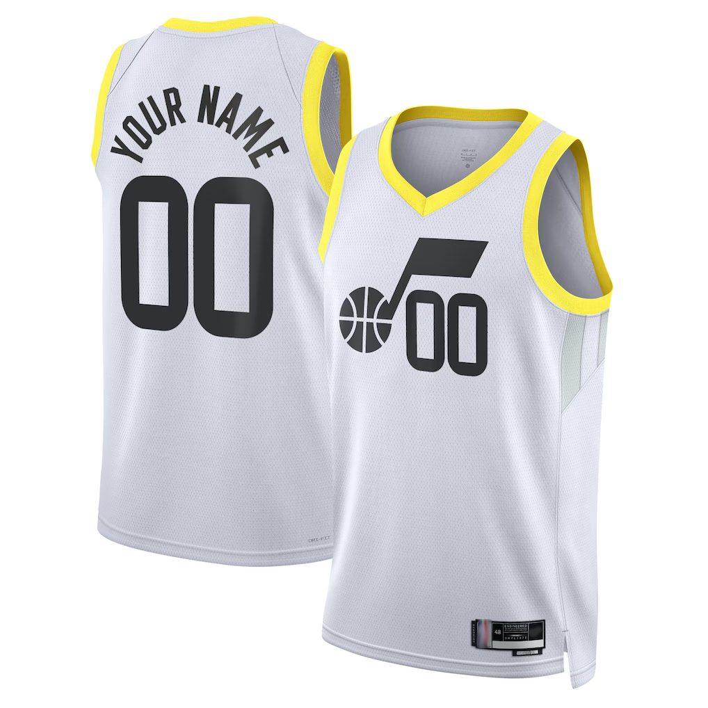 Friene Custom U.Jazz White Swingman Stitched Jerseys - Association Edition