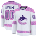 Friene Custom V.Canucks White 2024 Hockey Fights Cancer Practice Jerseys