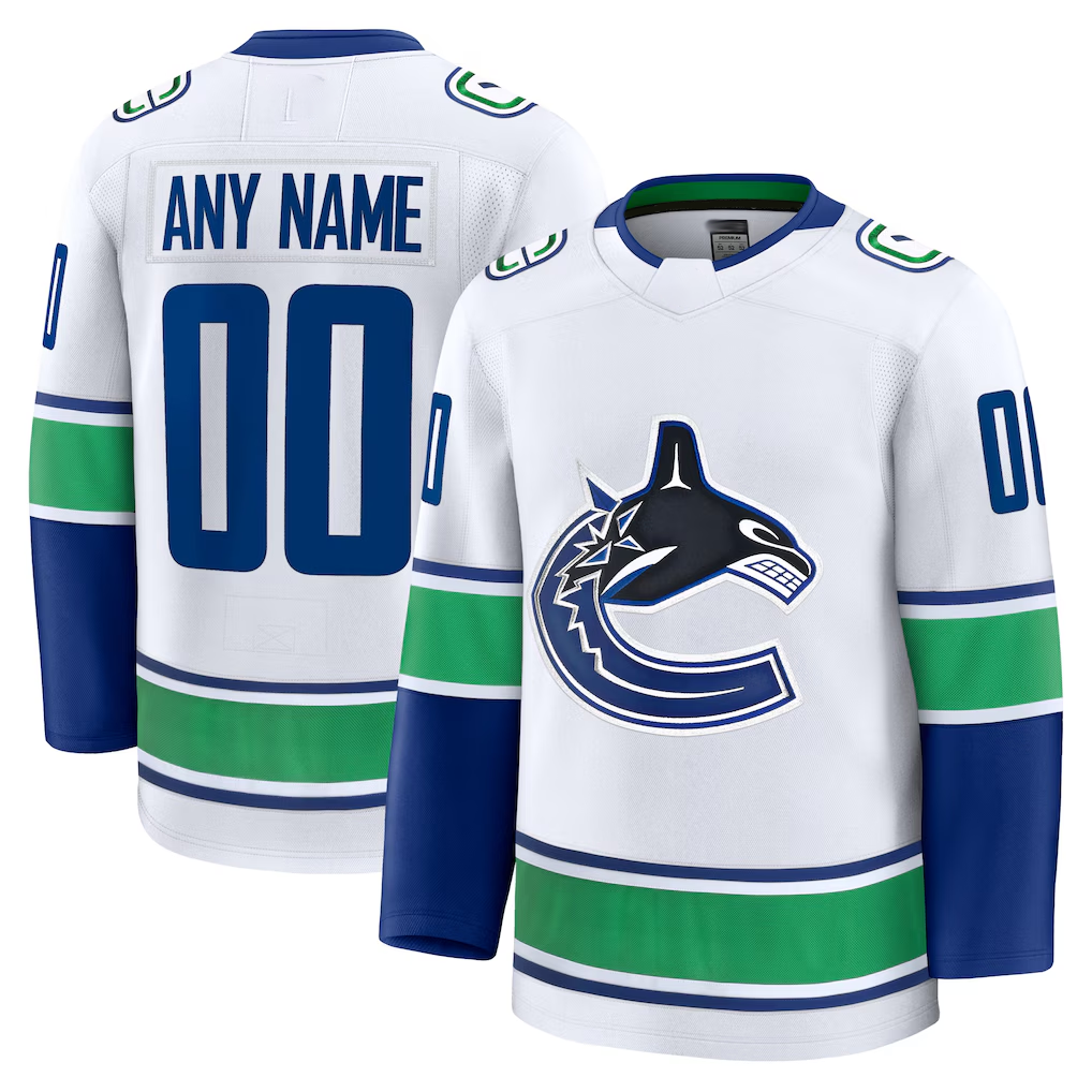 Friene Custom V.Canucks White Away Premium Jerseys
