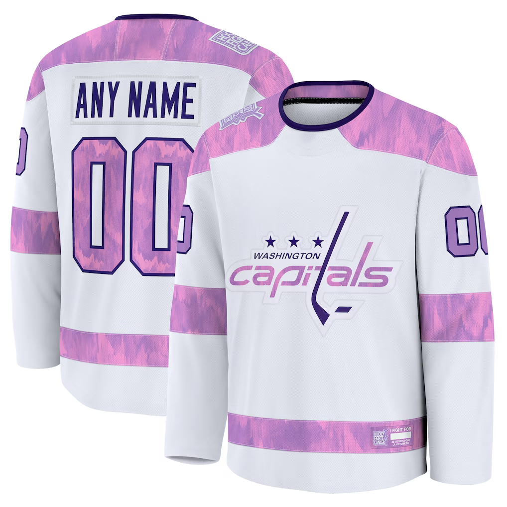 Friene Custom W.Capitals White 2024 Hockey Fights Cancer Practice Jerseys