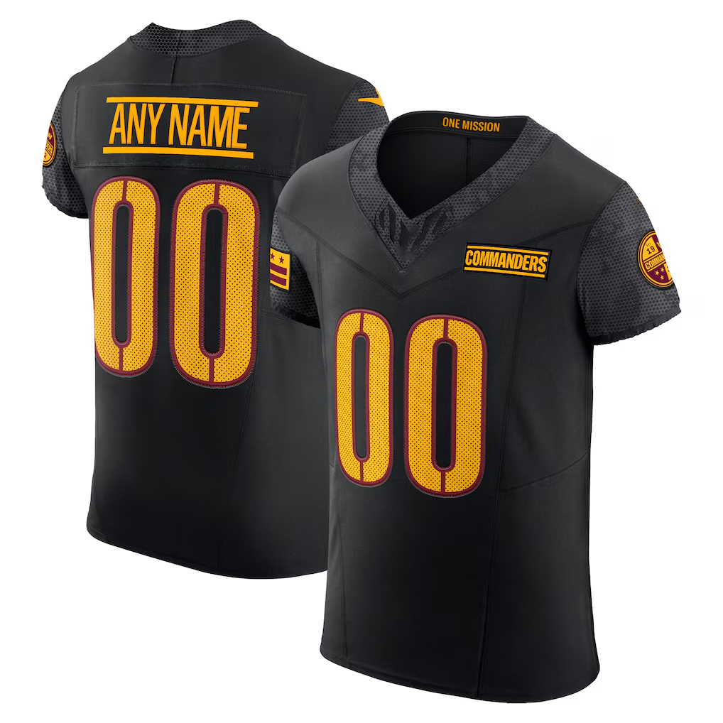 Friene Custom W.Commanders Black Alternate Vapor F.U.S.E. Elite  Stitched Jerseys