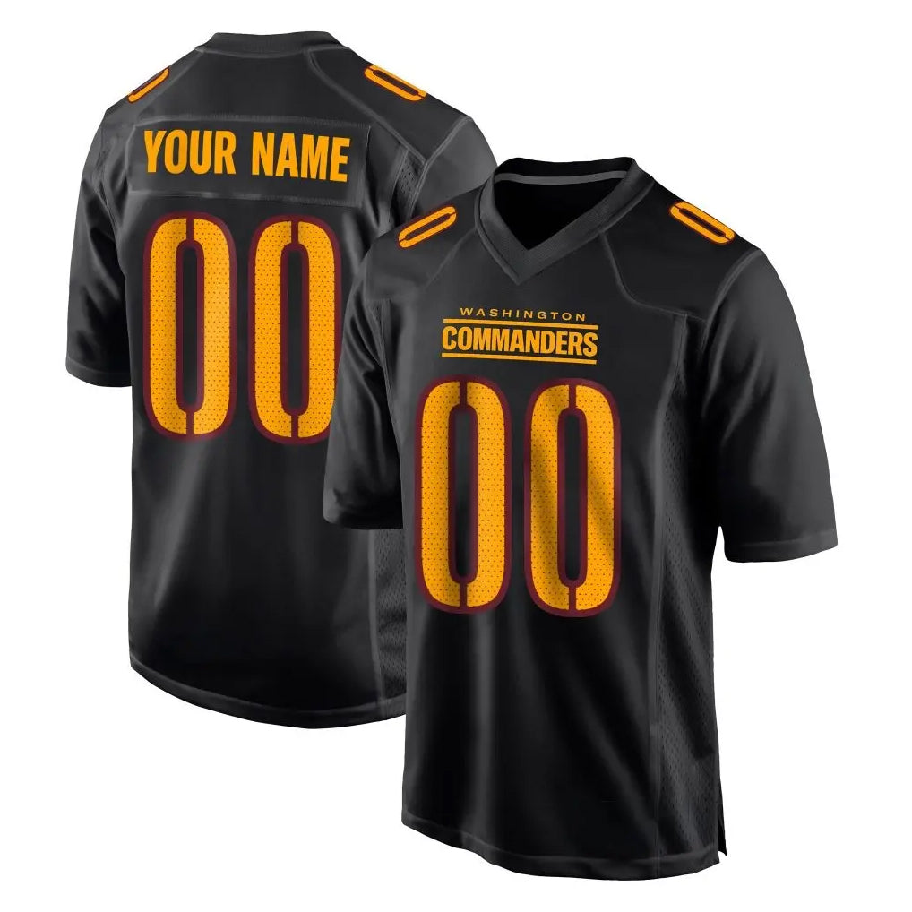 Friene Custom W.Commanders Black Carbon Fashion Home Game Any Name & Numbers Stitched Jerseys
