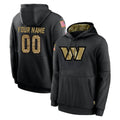 Friene Custom W.Commanders Black Salute to Service Performance Pullover Hoodies Home Game Any Name & Numbers Stitched Jerseys