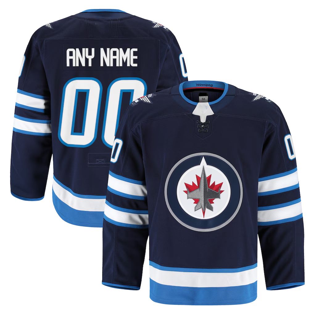 Friene Custom W.Jets Navy Home Authentic Pro Jerseys