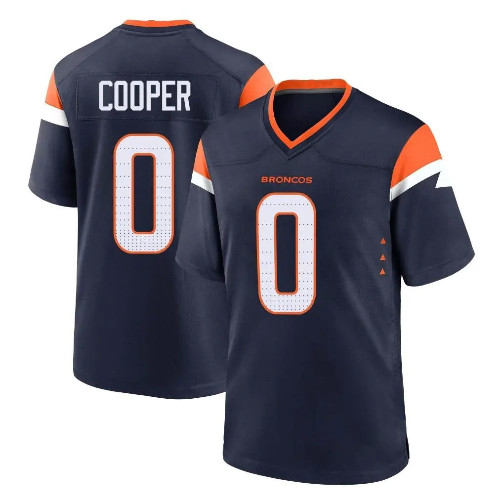 Friene D.Broncos #0 Jonathon Cooper Player Navy Home Game Stitched Jerseys