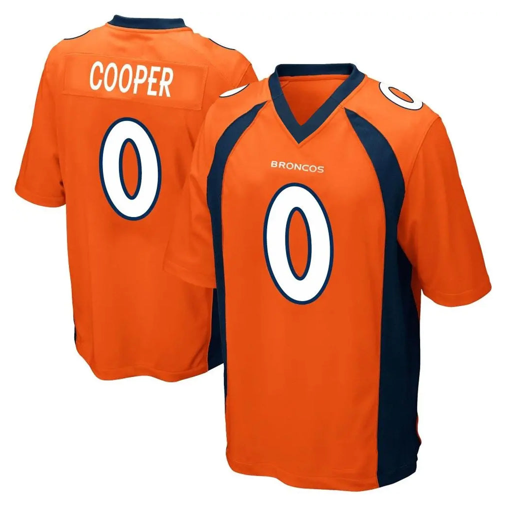 Friene D.Broncos #0 Jonathon Cooper Player Orange Color Home Game Stitched Jerseys