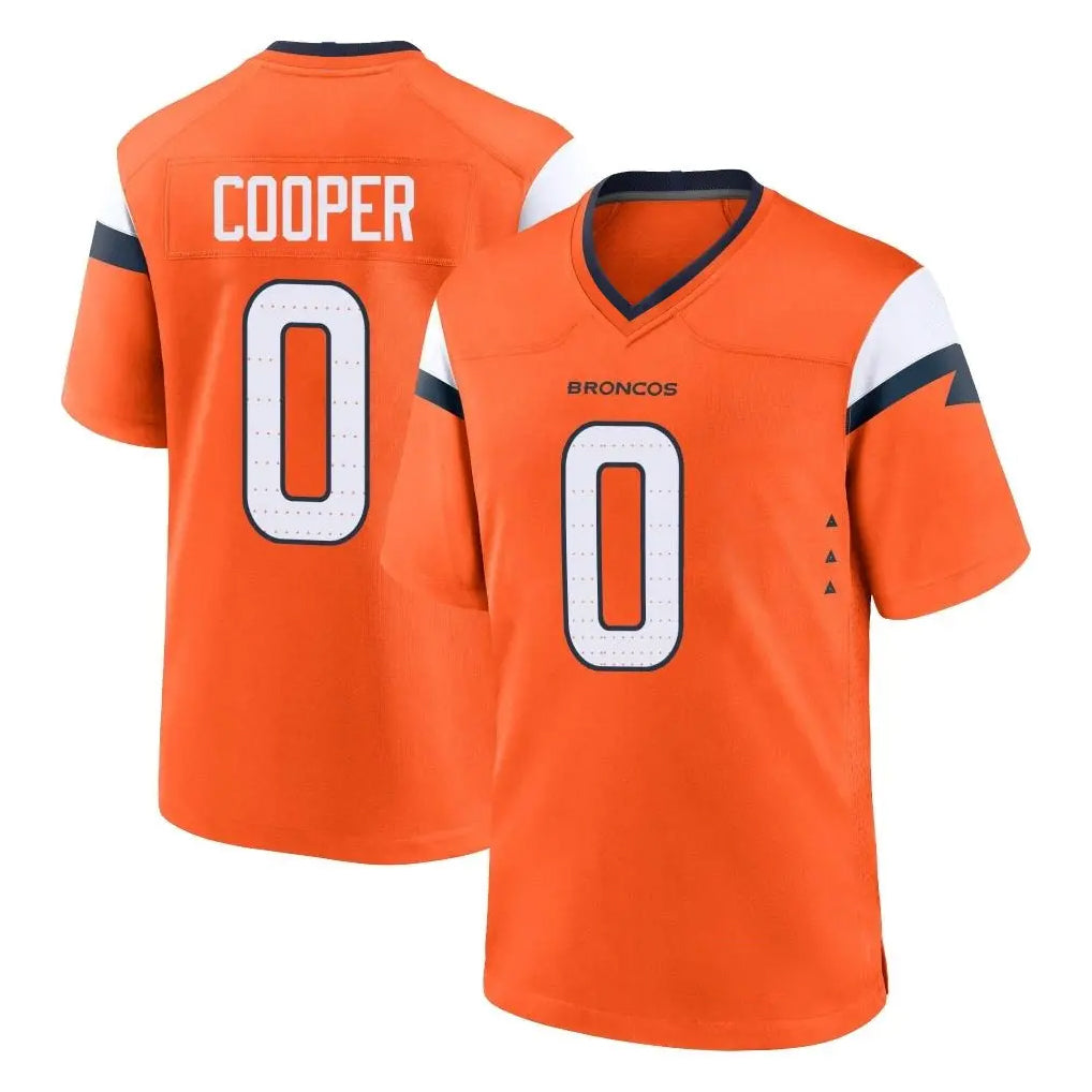 Friene D.Broncos #0 Jonathon Cooper Player Orange Home Game Stitched Jerseys