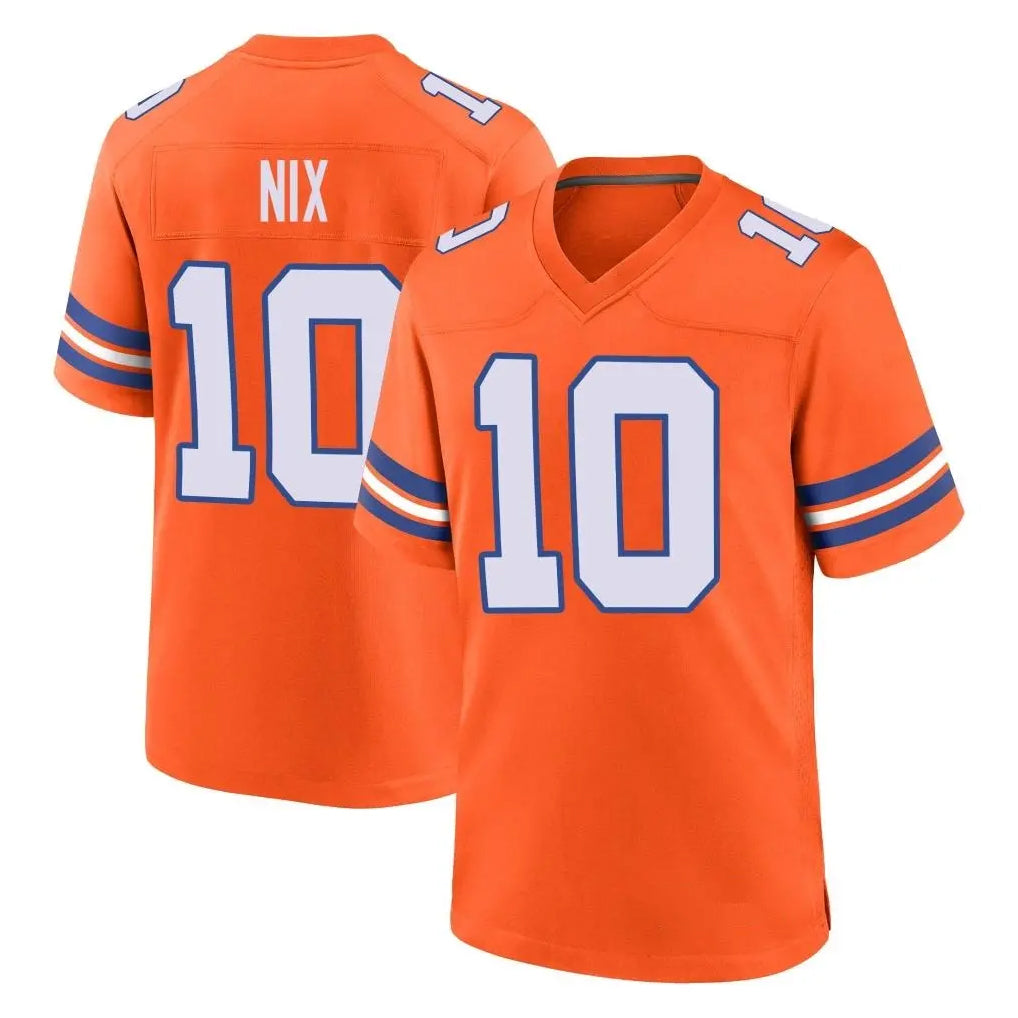Friene D.Broncos #10 Bo Nix Player Orange Alternate Collection Throwback Game Stitched Jerseys