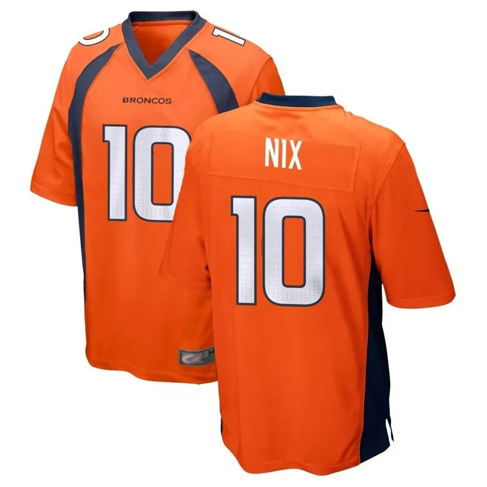 Friene D.Broncos #10 Bo Nix Player Orange Game Stitched Jerseys