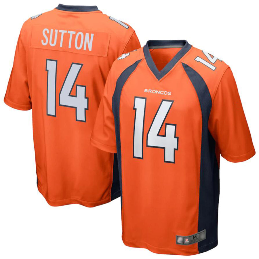 Friene D.Broncos #14 Courtland Sutton Orange Replica Game Stitched Jerseys