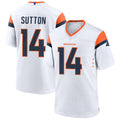 Friene D.Broncos #14 Courtland Sutton Player White Home Game Stitched Jerseys