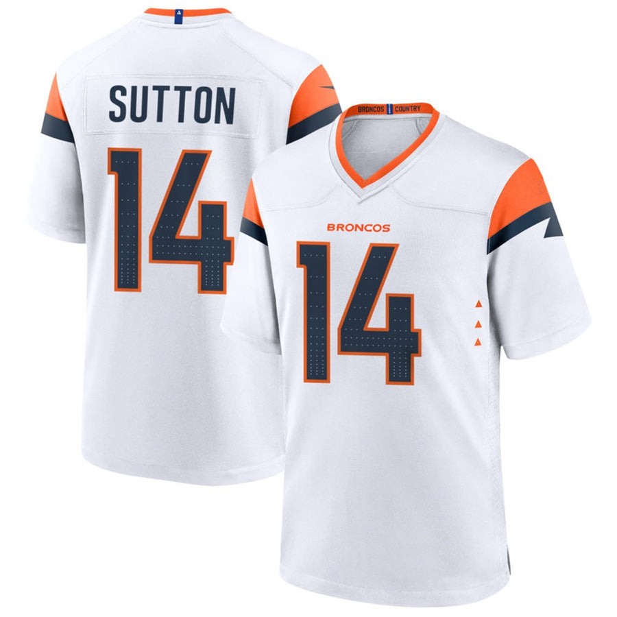 Friene D.Broncos #14 Courtland Sutton Player White Home Game Stitched Jerseys