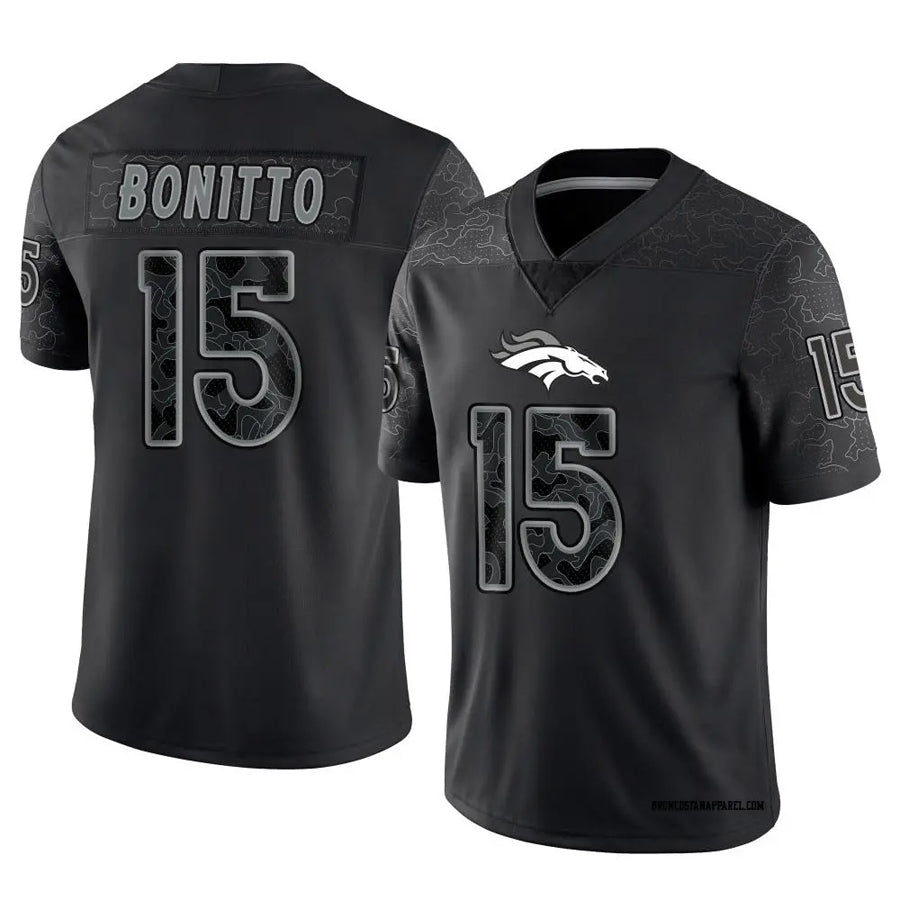 Friene D.Broncos #15 Nik Bonitto Player Black RFLCTV Limited Stitched Jerseys