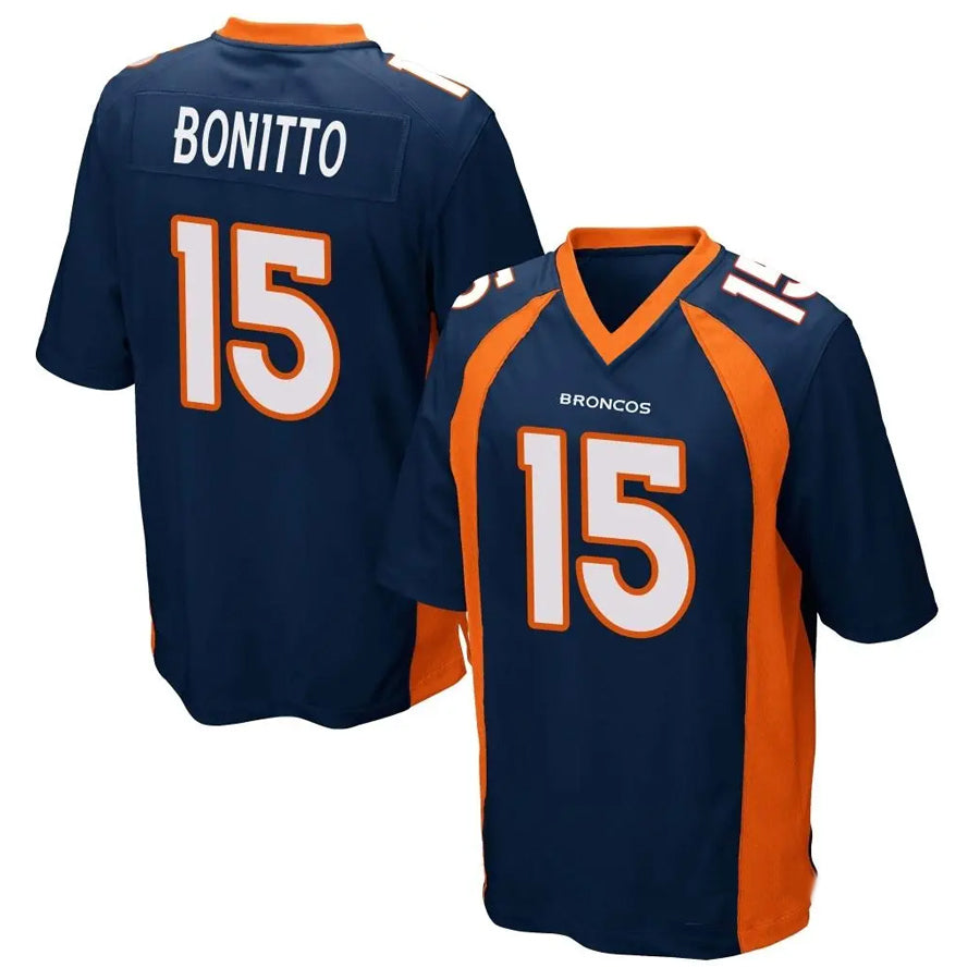 Friene D.Broncos #15 Nik Bonitto Player Navy Game Stitched Jerseys