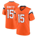 Friene D.Broncos #15 Nik Bonitto Player Orange Alternate Collection Throwback Game Stitched Jerseys